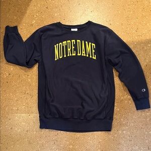 Champion Notre Dame Navy Reverse Weave Crewneck Sweatshirt